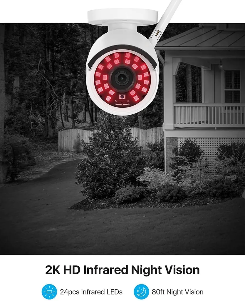 ZOSI 2K Außen WLAN Überwachungskamera Set, 4X 3MP WiFi IP Kamera Mit 8CH 5MP 1TB HDD NVR, 24/7 Videoaufzeichnung, Bewegungserkennung, 24M IR Nachtsicht 4 ZOSI 2K Außen WLAN Überwachungskamera Set, 4X 3MP WiFi IP Kamera Mit 8CH 5MP 1TB HDD NVR, 24/7 Videoaufzeichnung, Bewegungserkennung, 24M IR Nachtsicht – Bild 4