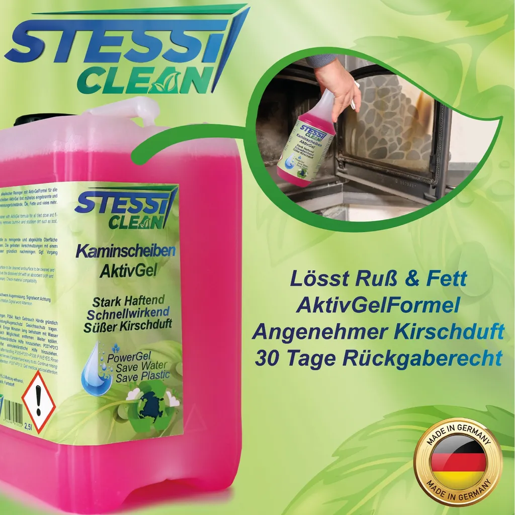StessiClean Kaminscheiben AktivGel 2 StessiClean Kaminscheiben AktivGel – Bild 2