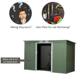 Outsunny Gerätehaus, Gartenhaus, Geräteschuppen Mit Schiebetür, Lüftungsfenster, Pultdach, Outdoor, Stahl, Hellgrün, 277 X 130 X 173 Cm 15 Outsunny Gerätehaus, Gartenhaus, Geräteschuppen Mit Schiebetür, Lüftungsfenster, Pultdach, Outdoor, Stahl, Hellgrün, 277 X 130 X 173 Cm -Garten- & Gewächshäuser Geschäft 51b178324fc3c331b46f22b6a7f9fa81