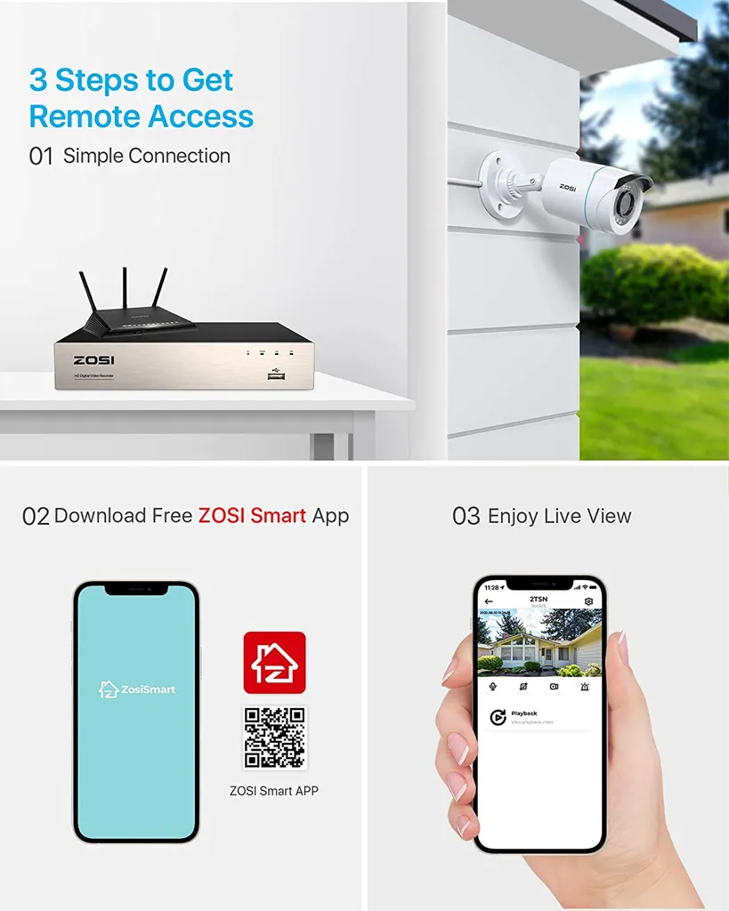 ZOSI 8CH H.265+ Full HD 1080p DVR Überwachungsset Mit 8 Außen 2MP Video Überwachungskamera System Ohne Festplatte 4 ZOSI 8CH H.265+ Full HD 1080p DVR Überwachungsset Mit 8 Außen 2MP Video Überwachungskamera System Ohne Festplatte – Bild 4