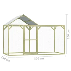 VidaXL Hühnerkäfig 3x1,5x2 M Imprägniertes Kiefernholz -Garten- & Gewächshäuser Geschäft 524d8e9d8e3eb0ce43ca9ec9e6d3544c