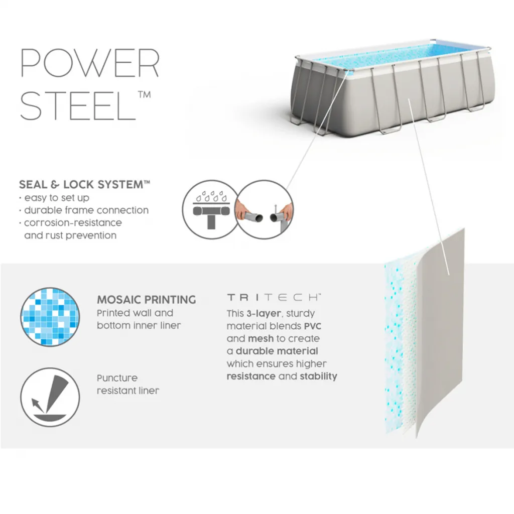 Bestway 56629 Power Steel Rechteckig Aufstellpool 282x196x84cmGestalten: Rechteckig, Maße: 0 - 2,99 M, Filterpumpe: 58381 9 Bestway 56629 Power Steel Rechteckig Aufstellpool 282x196x84cmGestalten: Rechteckig, Maße: 0 - 2,99 M, Filterpumpe: 58381 – Bild 9