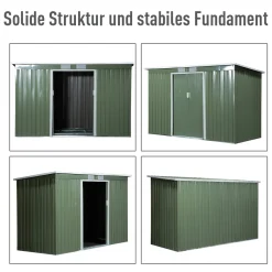 Outsunny Gerätehaus, Gartenhaus, Geräteschuppen Mit Schiebetür, Lüftungsfenster, Pultdach, Outdoor, Stahl, Hellgrün, 277 X 130 X 173 Cm 14 Outsunny Gerätehaus, Gartenhaus, Geräteschuppen Mit Schiebetür, Lüftungsfenster, Pultdach, Outdoor, Stahl, Hellgrün, 277 X 130 X 173 Cm -Garten- & Gewächshäuser Geschäft 526140689ea9790951777aa2cc85f89e