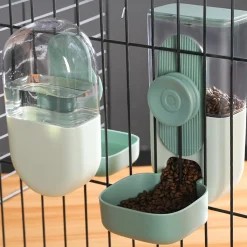Jinaishop 2 Stück Automatisches Futter- Und Wasserspender-Set Für Haustiere Grün Automatischer Feeder Für Hunde Katzen Haustiere