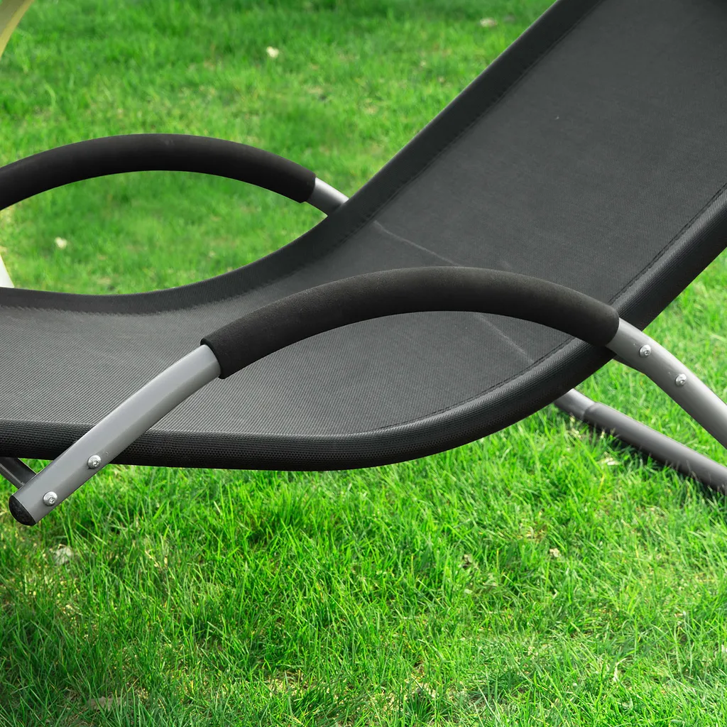 SoBuy OGS38-SCH Sonnenliege Gartenliege Relaxstuhl Liegestuhl Mit Kopfkissen Schwarz BHT Ca: 63x66x172cm 7 SoBuy OGS38-SCH Sonnenliege Gartenliege Relaxstuhl Liegestuhl Mit Kopfkissen Schwarz BHT Ca: 63x66x172cm – Bild 7
