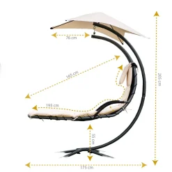 HOME DELUXE - Schwebeliege San Remo Hängeliege Gartenliegen Sonneliege -Garten- & Gewächshäuser Geschäft 52bd83b4b25f7bfb19b53dcb170cd87f