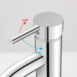 Puluomis Wasserhahn Waschtischarmatur Mit 2 Wasserline, Kaltes Und Heißes Waschamatur Für Waschbecken, Küche, Badezimmer, Einhandmischer Waschbeckenarmatur,Weiß Silber, -Garten- & Gewächshäuser Geschäft 52e583e4c7577f91536cd586ec92cf45