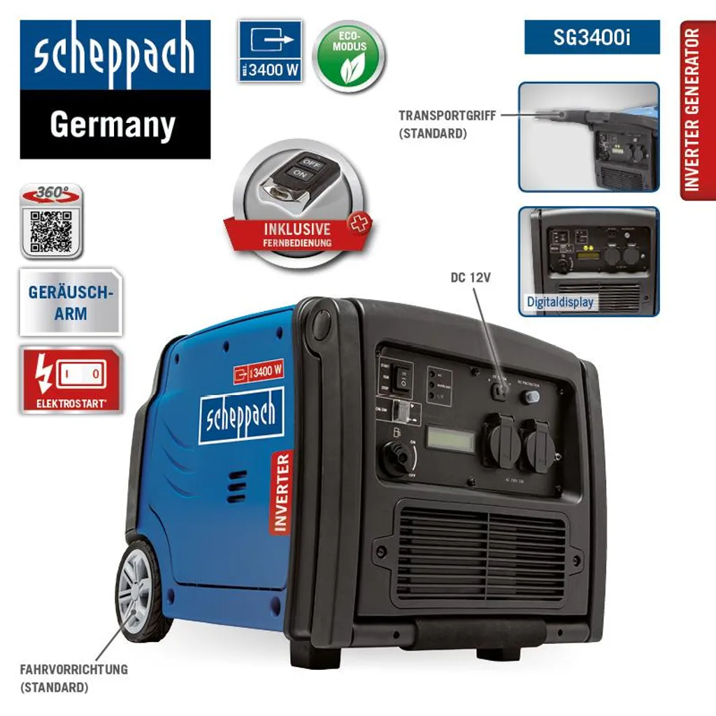 SCHEPPACH Stromerzeuger Inverter Benzin Stromgenerator Notstromaggregat SG3400i 2 SCHEPPACH Stromerzeuger Inverter Benzin Stromgenerator Notstromaggregat SG3400i – Bild 2