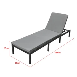 En.casa Gartenliege Cartes Mit 5-stufig Verstellbarer Rückenlehne Relaxliege Sonnenliege Mit Polsterkissen Bis 120 Kg Polyrattan Dunkelgrau -Garten- & Gewächshäuser Geschäft 530e623aabeb7ccfdd2cd7a26ac424cc