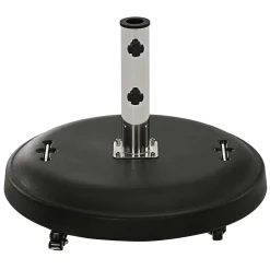 Dehner Sonnenschirmständer, Rollbar, Ø Schirmstock 58 Mm, Beton/Stahl, 50 Kg, Schwarz