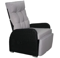 KMH® 2er Set Polyrattan-Liegestühle *BOB* Schwarz Kissen: Grau -Garten- & Gewächshäuser Geschäft 53210c7a261f43988c02a9acc4421af3