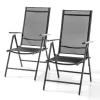CHILLROI Aluminium Klappsessel Klappstuhl 2er Gartenstuhl Campingstuhl Hochlehner