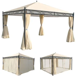 Mendler Pergola Calpe, Garten Pavillon, Stabiles 7cm-Gestell Mit Seitenwand + Moskitonetz Creme 4x4m 19 Mendler Pergola Calpe, Garten Pavillon, Stabiles 7cm-Gestell Mit Seitenwand + Moskitonetz Creme 4x4m -Garten- & Gewächshäuser Geschäft 5349a735e45ce3d84202bf71e2ddf2d1