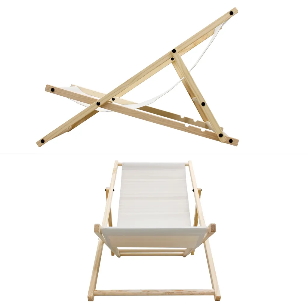 ECD Germany 2er Set Liegestuhl, Beige, Aus Holz, Belastbar Bis 120kg, Klappbar, 3 Liegepositionen, Gartenliege Sonnenliege Relaxliege Strandstuhl Für Garten, Terrasse Und Balkon 2 ECD Germany 2er Set Liegestuhl, Beige, Aus Holz, Belastbar Bis 120kg, Klappbar, 3 Liegepositionen, Gartenliege Sonnenliege Relaxliege Strandstuhl Für Garten, Terrasse Und Balkon – Bild 2