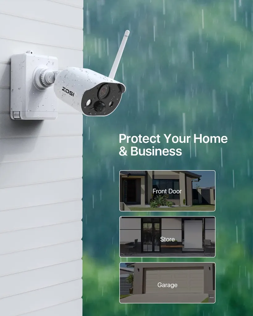 ZOSI C306 Drahtlos Batteriebetrieben Außen Akku Kamera Cloud Funkkamera Mit Farbnachtsicht, PIR Menschenerkennung, Licht&Ton Alarm 7 ZOSI C306 Drahtlos Batteriebetrieben Außen Akku Kamera Cloud Funkkamera Mit Farbnachtsicht, PIR Menschenerkennung, Licht&Ton Alarm – Bild 7