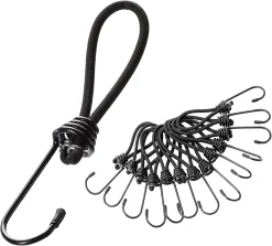 PRETEX Spanngummi Mit Haken - Set Mit 25 Stück X 13cm Expander Mit Öse - Hochbelastbare Gummispanner Perfekt Als Planenspanner Für Camping Oder Zur Transportsicherung Für Anhänger, Schwarz