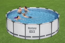 Bestway Steel Pro Max™ Frame Pool Komplett-Set, Rund, 427x122cm, 5612X -Garten- & Gewächshäuser Geschäft 53bb9fa07aeec105e2c1960e4f64b0db