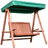 Outsunny Gartenschaukel Für 2 Personen, Hollywoodschaukel, Schaukelbank Mit Dach, Massivholz, Grün, 160 X 120 X 165 Cm
