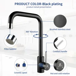 Homelody Küchenarmatur Schwarz Wasserhahn Küche 2 Strahlarten Spültischarmatur 360° Drehbar Einhebelmischer Hochdruck Spülbecken Armatur Mischbatterie Für Küchen, Schwarz 14 Homelody Küchenarmatur Schwarz Wasserhahn Küche 2 Strahlarten Spültischarmatur 360° Drehbar Einhebelmischer Hochdruck Spülbecken Armatur Mischbatterie Für Küchen, Schwarz -Garten- & Gewächshäuser Geschäft 53cc235cc07077fafbe45592d0267700