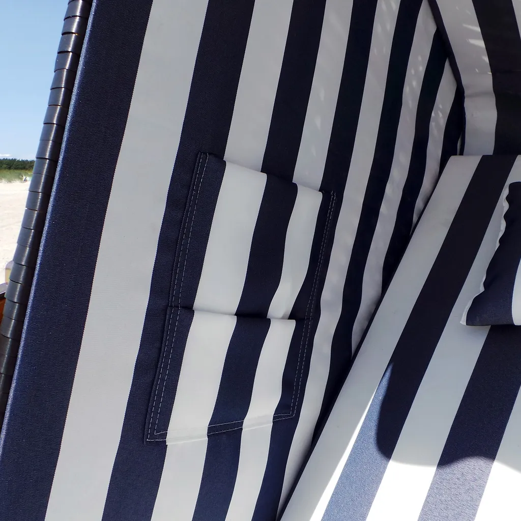 Swing&Harmonie Strandkorb XXL Inkl. Abdeckcover Luxus Volllieger Gartenliege Ostsee + 4 Kissen, Klapptische, Zeitungsfächer 6 Swing&Harmonie Strandkorb XXL Inkl. Abdeckcover Luxus Volllieger Gartenliege Ostsee + 4 Kissen, Klapptische, Zeitungsfächer – Bild 6