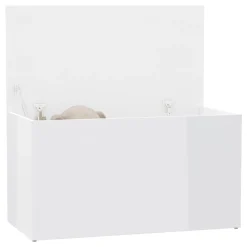 VidaXL Aufbewahrungstruhe Hochglanz-Weiß 84x42x46 Cm Holzwerkstoff -Garten- & Gewächshäuser Geschäft 5427ba72d479de5d9cd3dd630bef3e7c