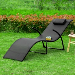 SoBuy OGS45-SCH Sonnenliege Klappbar Gartenliege Relaxstuhl Liegestuhl Mit Kopfkissen Klappliege Schwarz Belastbarkeit 150 Kg BHT Ca: 60x69x173cm -Garten- & Gewächshäuser Geschäft 54643dca2e1464f7256c283cf9d2a9cf