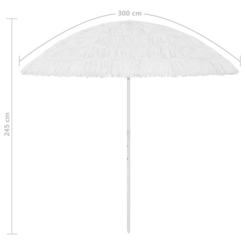 VidaXL Hawaii Sonnenschirm Weiß 300 Cm 8 VidaXL Hawaii Sonnenschirm Weiß 300 Cm – Bild 8