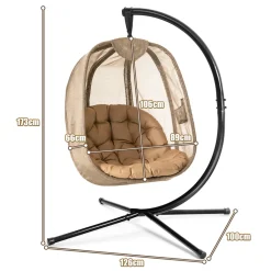 COSTWAY Hängesessel Mit Gestell & Sitzkissen, Hängestuhlgestell Mit Hängestuhl, Hängekorb Gestell Aus Stahl Bis 110kg Belastbar, Hängesesselgestell Für Terrasse Balkon, X-förmige Basis 7 COSTWAY Hängesessel Mit Gestell & Sitzkissen, Hängestuhlgestell Mit Hängestuhl, Hängekorb Gestell Aus Stahl Bis 110kg Belastbar, Hängesesselgestell Für Terrasse Balkon, X-förmige Basis -Garten- & Gewächshäuser Geschäft 54696bdbd69061ea6572f462b97df753