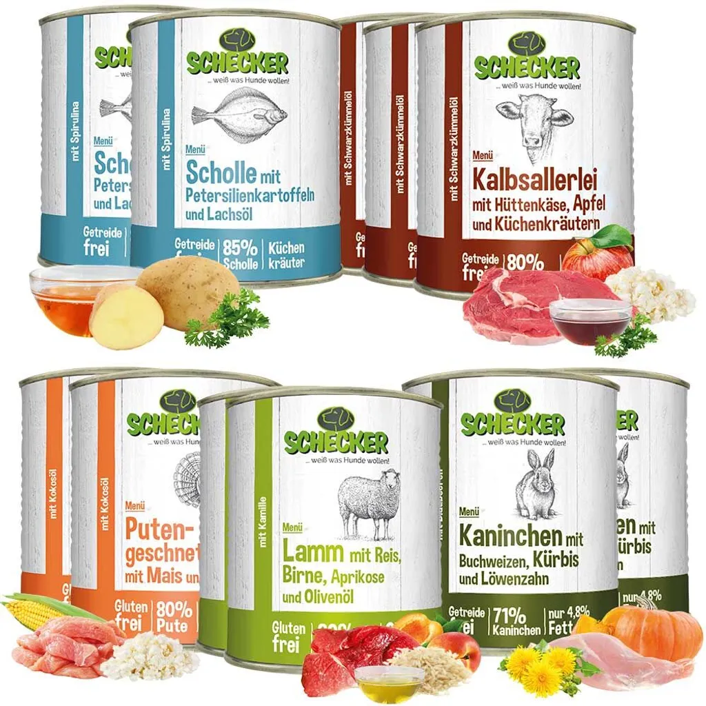 Schecker Hundemenü Nassfutter Dosen 820g (11-er 820g) Hundefutter Mehrpack 1 Schecker Hundemenü Nassfutter Dosen 820g (11-er 820g) Hundefutter Mehrpack
