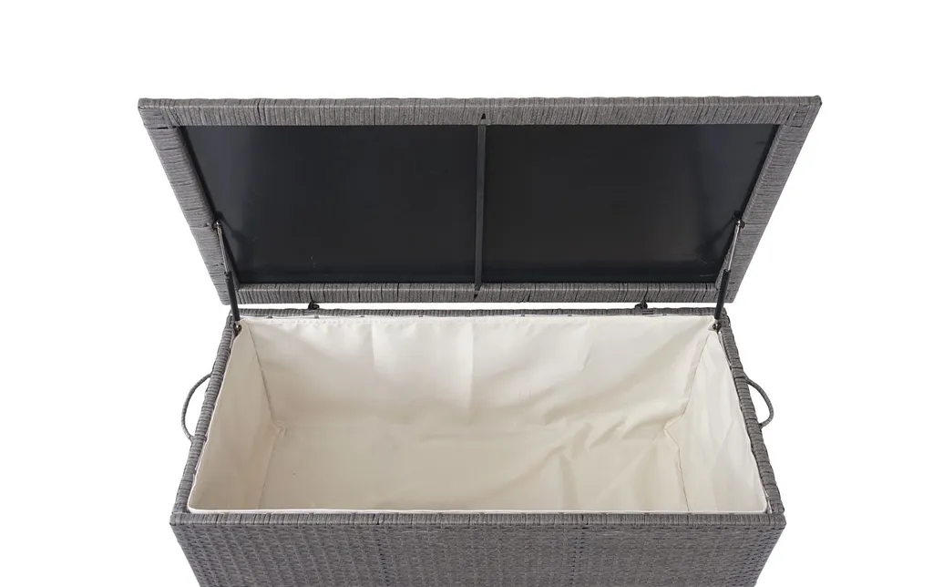 Mendler Poly-Rattan Kissenbox HWC-D88, Gartentruhe Auflagenbox Truhe Premium Grau, 63x135x52cm 320l 3 Mendler Poly-Rattan Kissenbox HWC-D88, Gartentruhe Auflagenbox Truhe Premium Grau, 63x135x52cm 320l – Bild 3