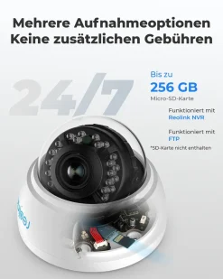 Reolink 4K PoE Kamera Outdoor Mit 5X Optischem Zoom, IK10 Vandalismusgeschützt Überwachungskamera Außen, Personen-/Autoerkennung Und Zeitraffer, 24/7-Aufnahme, Videoüberwachung RLC-842A -Garten- & Gewächshäuser Geschäft 54b32fca6fb73c98313a1b1cbfb32b59