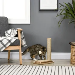 PawHut Kratzstamm Für Katzen, 40 Cm, Kletterbaum Mit Holzkugel-Katzenspielzeug, Drehscheibe Katze Kratzbaum, Katzensäule, Spielbaum, Natur 10 PawHut Kratzstamm Für Katzen, 40 Cm, Kletterbaum Mit Holzkugel-Katzenspielzeug, Drehscheibe Katze Kratzbaum, Katzensäule, Spielbaum, Natur -Garten- & Gewächshäuser Geschäft 54c9a73441c492454fec7b8e98ad4bda