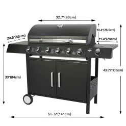 El Fuego Gasgrill "San Angelo" 6 + 1 Brenner -Garten- & Gewächshäuser Geschäft 5519ae180f082d8e907d977a05c88f19