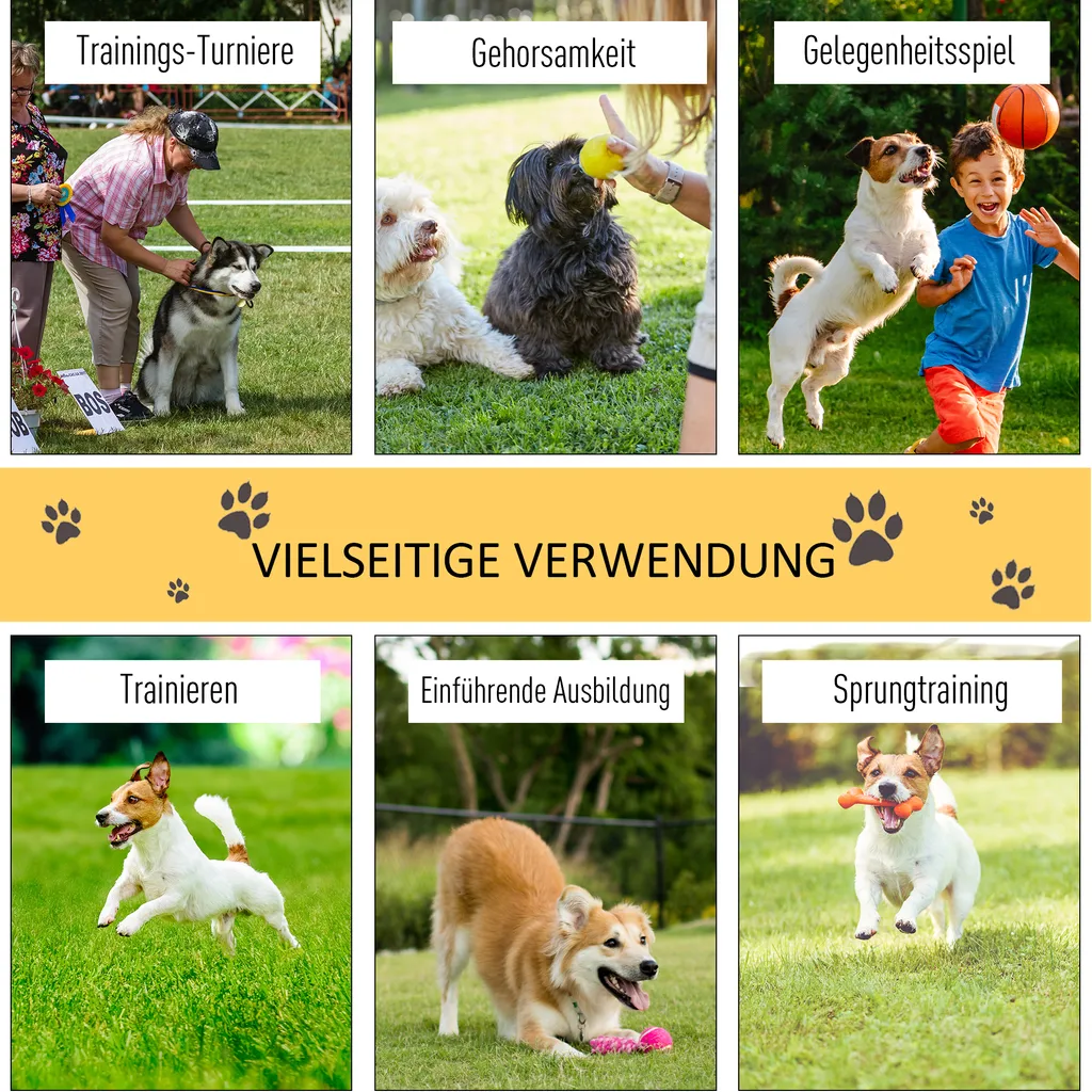 PawHut Hunde Agility Hürden Set, Hundetrainings-Set, Hindernislauf, Kunststoff, Polyester, Gelb, 128 X 23 X 9-100 Cm 5 PawHut Hunde Agility Hürden Set, Hundetrainings-Set, Hindernislauf, Kunststoff, Polyester, Gelb, 128 X 23 X 9-100 Cm – Bild 5