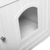 UPP Katzenschrank Mit Schublade Für Katzentoilette Katzenklo Badezimmerschrank Weiß