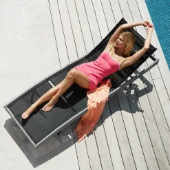 Tectake Sonnenliege Rattan Delphine - Schwarz -Garten- & Gewächshäuser Geschäft 554e651e1749b8c64a2df6e7bc822e9f