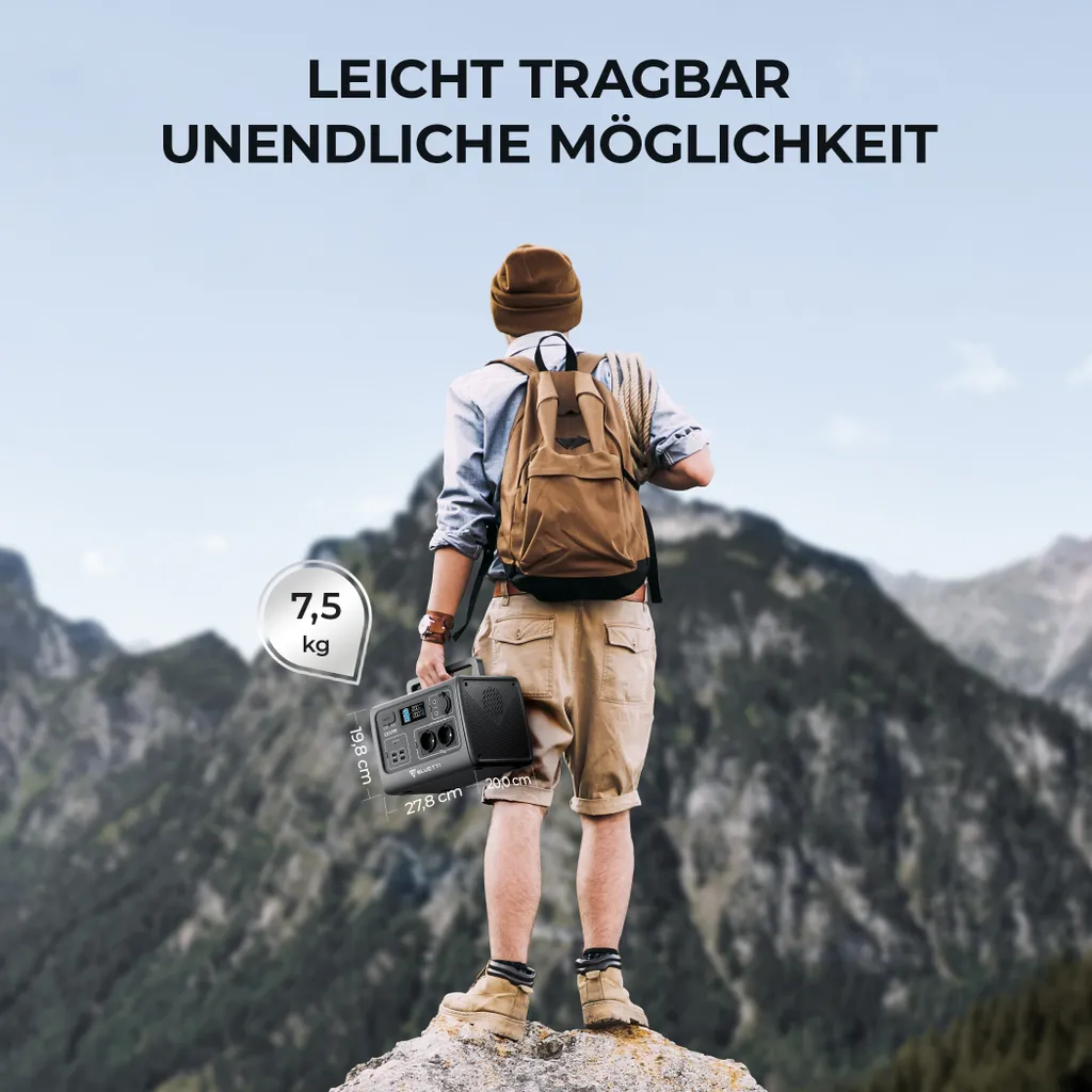 BLUETTI Stromerzeuger EB55 Mit PV120 Solarpanel, 537Wh LiFePO4 Batterie Mit 1 X 100W PD Type-C, Solar Generator Hat 400W PV-Eingangsleistung Für Caravans,Camping,Wohnmobile 5 BLUETTI Stromerzeuger EB55 Mit PV120 Solarpanel, 537Wh LiFePO4 Batterie Mit 1 X 100W PD Type-C, Solar Generator Hat 400W PV-Eingangsleistung Für Caravans,Camping,Wohnmobile – Bild 5