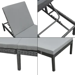 En.casa Gartenliege Cartes Mit 5-stufig Verstellbarer Rückenlehne Relaxliege Sonnenliege Mit Polsterkissen Bis 120 Kg Polyrattan Dunkelgrau -Garten- & Gewächshäuser Geschäft 5564fd720e396b4476c0ce409f521957
