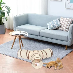 Mmgoqqt 3-Wege Katzentunnel, Y Form Katzentunnel Rascheltunnel, Zusammenklappbar Petplay Tunnel Für Katzen Welpen Kätzchen Kaninchen Hunde -Garten- & Gewächshäuser Geschäft 558ef6605c5caee3046145b3ad2f560f