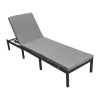 En.casa Gartenliege Cartes Mit 5-stufig Verstellbarer Rückenlehne Relaxliege Sonnenliege Mit Polsterkissen Bis 120 Kg Polyrattan Dunkelgrau