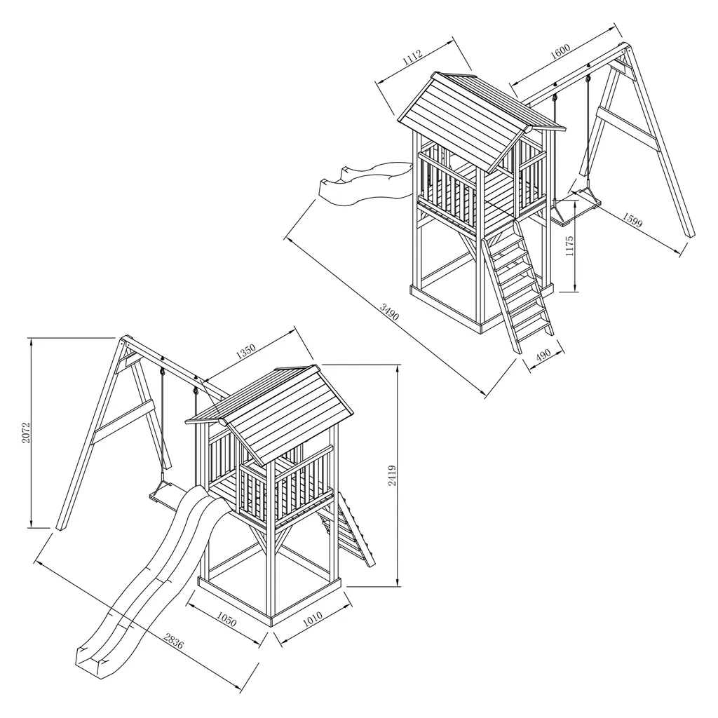 AXI Beach Tower Spielturm Aus Holz In Weiß & Grau | Spielhaus Für Kinder Mit Hellgrüner Rutsche, Schaukel Und Sandkasten | Stelzenhaus Für Den Garten 6 AXI Beach Tower Spielturm Aus Holz In Weiß & Grau | Spielhaus Für Kinder Mit Hellgrüner Rutsche, Schaukel Und Sandkasten | Stelzenhaus Für Den Garten – Bild 6