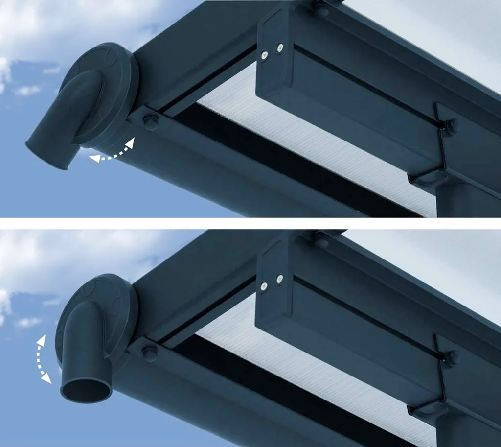 Palram-Canopia Aluminium Terrassenüberdachung Mit Doppelstegplatten "Sierra" Anthrazit 230 X 230 Cm 5 Palram-Canopia Aluminium Terrassenüberdachung Mit Doppelstegplatten "Sierra" Anthrazit 230 X 230 Cm – Bild 5