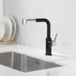 Lonheo Hochdruck Küchenarmatur Ausziehbar 360° Drehbar Wasserhahn Mischbatterie Küche Mit Quadratischem Brausekopf, Küchenwasserhahn Spültischarmatur -Garten- & Gewächshäuser Geschäft 55ebcbffb7b81aac5024345a4ad47cb0