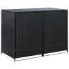 VidaXL Mülltonnenbox Für 2 Tonnen Poly Rattan Schwarz 148x80x111 Cm