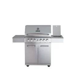 Allgrill ALL'GRILL ALLROUNDER M Modular Grundmodul 3 Brenner Und 1 Backburner Mit Je 3,5 KW Edelstahl 1 Seitenkocher Mit Thermometer