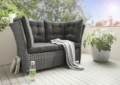 Destiny Loungesofa Palma Lounge Sofa Bank Gartensofa Polyrattan Grau