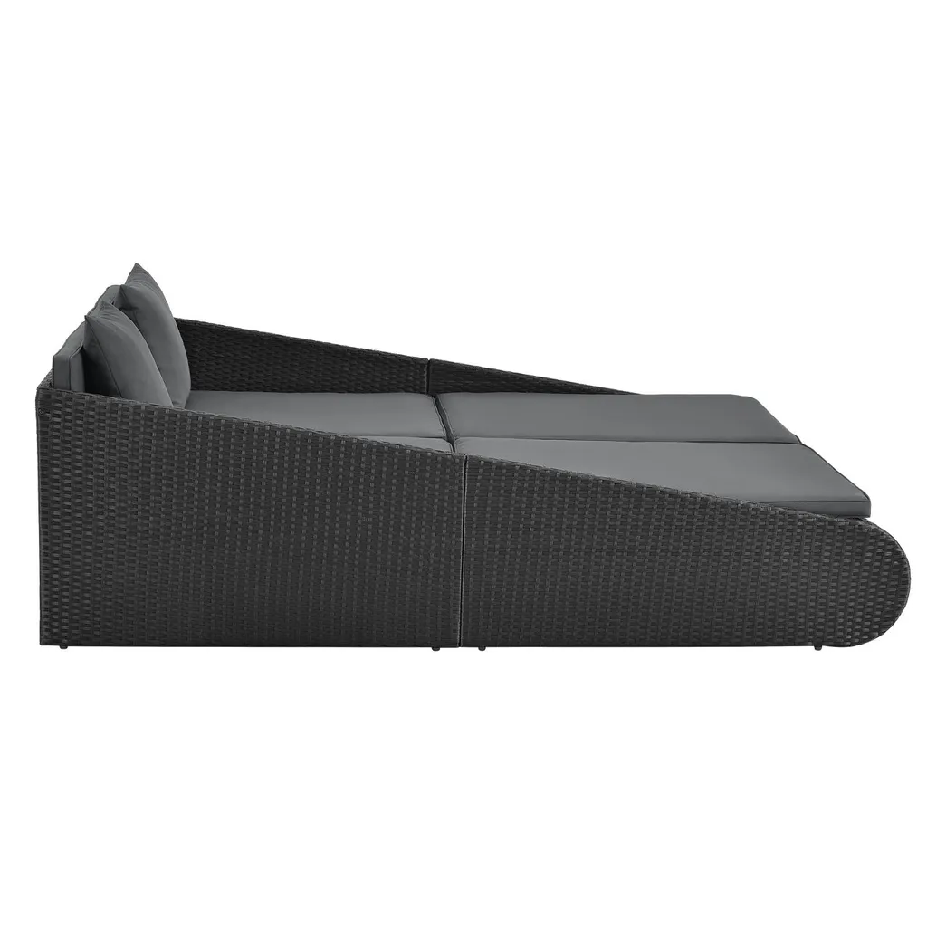 Juskys Polyrattan Sonnenliege Mykonos – XXL Outdoor Doppelliege Mit Polster Kissen In Grau Waschbar – Für Garten & Balkon – Gartenliege Sonneninsel 7 Juskys Polyrattan Sonnenliege Mykonos – XXL Outdoor Doppelliege Mit Polster Kissen In Grau Waschbar – Für Garten & Balkon – Gartenliege Sonneninsel – Bild 7