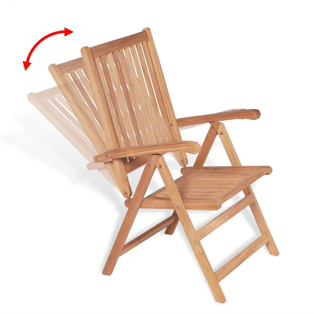 VidaXL Verstellbare Gartenstühle 2 Stk. Massivholz Teak 5 VidaXL Verstellbare Gartenstühle 2 Stk. Massivholz Teak – Bild 5