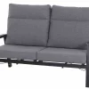 SIENA GARDEN Valencia Loungebank, Dunkelgrau, Pulverbesch. Aluminum/Textil 2x1, Ca.82x152x99cm, Inkl. Kissen
