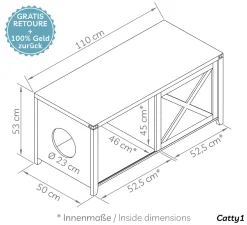 Needs&wants WONDERMAKE® Katzenschrank Groß Für Katzentoilette XXL Aus Holz Mit Schuhschrank Sitzkommode, Katzenklo-Schrank Kommode, Design Katzenhaus Toilette Klo, 110 X 50 X 53 Cm, Weiß Braun -Garten- & Gewächshäuser Geschäft 566953c68c9c17c94ea4df74013a8d47